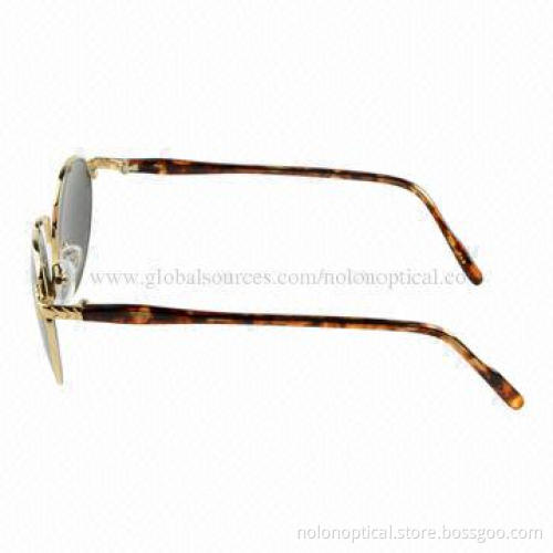 Round shape golden metal sunglasses